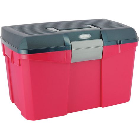 Coffre de pansage framboise/marine