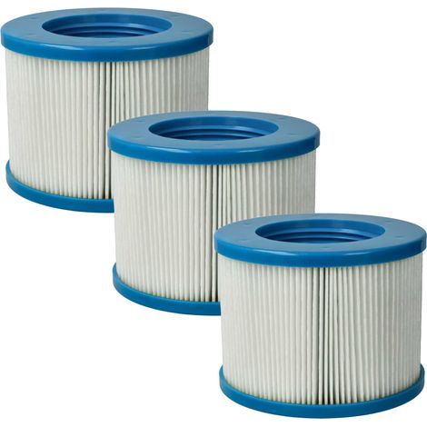 vhbw 3x Cartouche filtrante compatible avec Arebos 24 V 70 W spa, bain à remous - Filtre de rechange bleu / blanc (1/4)