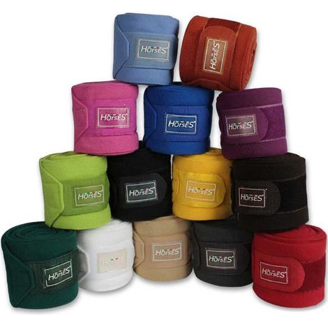 Verde - Fasce in pile antipilling modello Fleece Horses set 4 pezzi