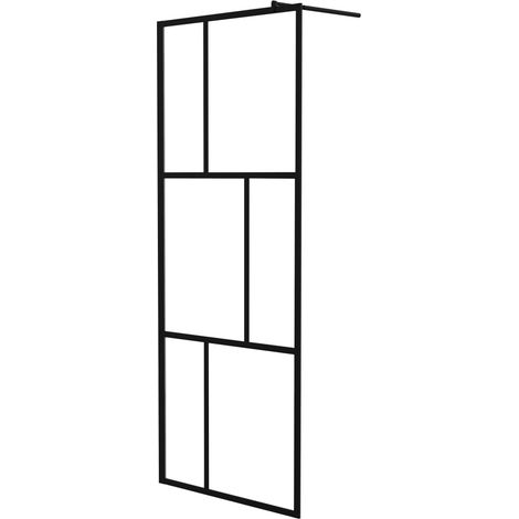 Cabina doccia parete divisoria doccia cabina doccia bagno interno casa vetro temperato nero 80 x 195 cm 020002136