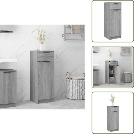 The Living Store Armoire de bain Sonoma gris 32x34x90 cm Bois d'ingénierie - Rangement salle de bain (1/5)