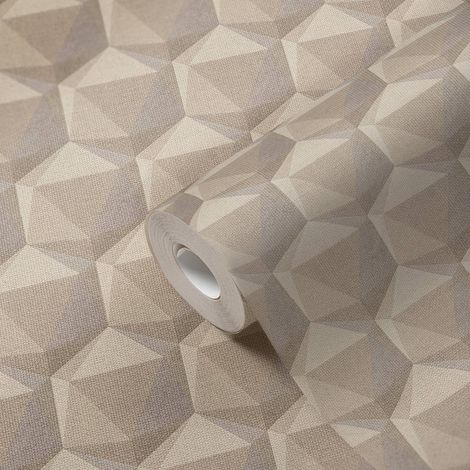 A.S. Creation Nara 387485 Vliestapete Geometrisch 10.05 x 0.53 m Beige Wohnzimmer Schlafzimmer Flur Küche Esszimmer Badezimmer Bad Arbeitszimmer Büro Diele (1/5)