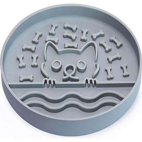 Gamelle pour chien à alimentation lente avec base antidérapante, bol de nourriture pour chien puzzle en silicone avec design unique, gamelle d'alimentation lente pour tous les types de chiens (1/5)
