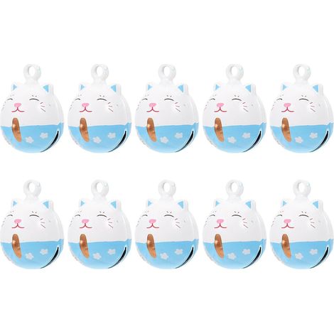 10 Pièces Cloche Chat Bleue en Métal, Accessoire DIY Décoratif (1/5)