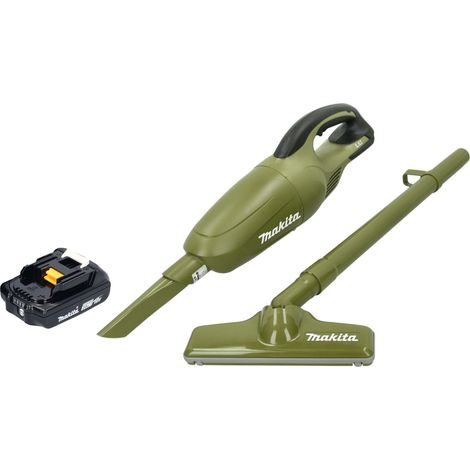 Aspirador sin cable Makita DCL 180 AO 18 V 0,65 l Serie Olive Outdoor Adventure + 1x batería recargable 2,0 Ah - sin cargador