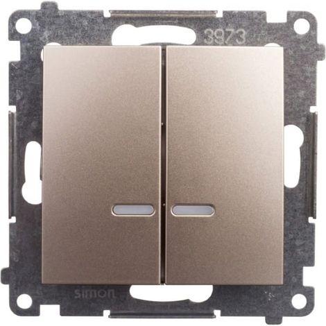 Interruttore per lampadario Simon 54 IP44 resistente agli spruzzi d'acqua, con illuminazione, connettori rapidi, oro opaco DW5BL.01/44
