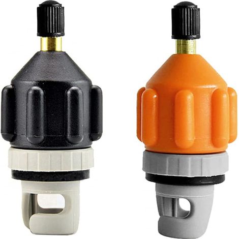 Adaptateur Pompe Air - 2 Pièces - Nylon - Pour Bateau Gonflable Et Sup - Orange Et Noir (1/4)