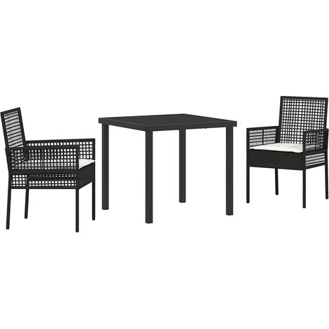 Maison Exclusive - Conjunto de Comedor de Jardín 3 uds. Negro rat (1/5)