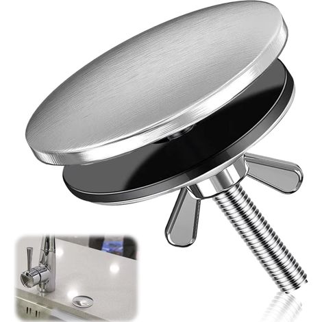 Cache Trou Evier Cuisine Couvercle Trou Robinet Inoxydable Bouchon Bache Trou evier Obturateur pour Bouchon de Trou de Robinet d'Évier (1/5)