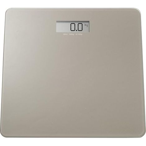 King Home BILANCIA PESAPERSONE con display LCD portata portata max 150KG base in vetro grigio tortora 30x30x1,7h cm (1/4)