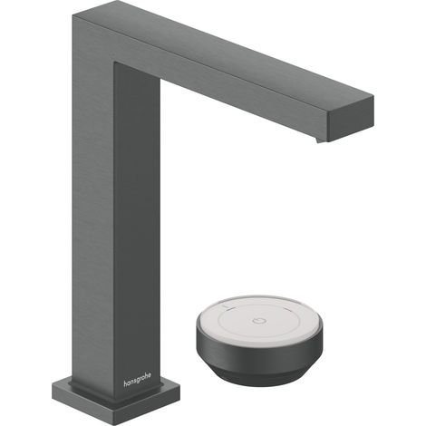 Hansgrohe Tecturis E - Mitigeur lavabo avec bonde, installation 2 trous, CoolStart, EcoSmart+, chrome noir brossé 73053340 (1/2)