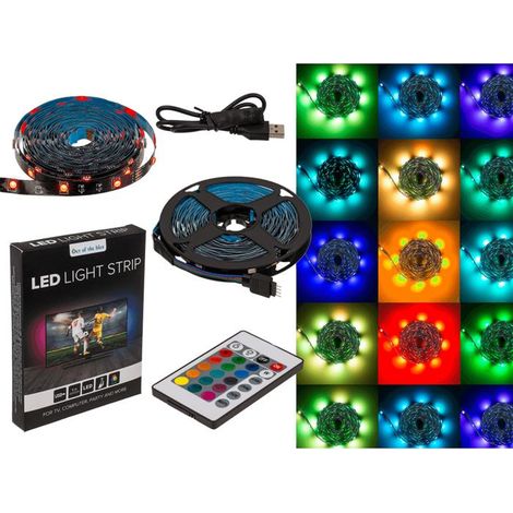 Bande LED de 5 m pour TV / Guirlande lumineuse / Bande LED - RGB