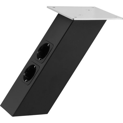 Barkonsole schräg 210 x 80 x 70 mm in schwarz mit Schuko Steckdosen 30 Kg Tragkraft Tresenstütze Konsole von SOTECH (1/5)
