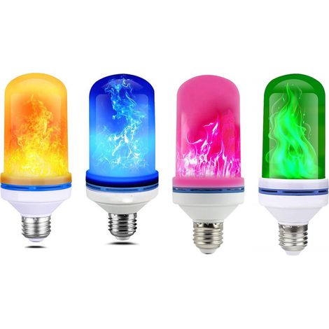 Ampoule à effet flamme LED, simulation de flamme dynamique, lampe torche LED à effet flamme explosive, ampoule intelligente rouge B22 avec effet de gravité (1/4)