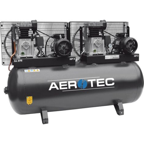Compresseur tandem 600T-270 FT – Moteur Honda 4 temps – Pression max. 10 Bar – Débit d’air 600 L/min – Transport facile avec roues en caoutchouc – Aerotec