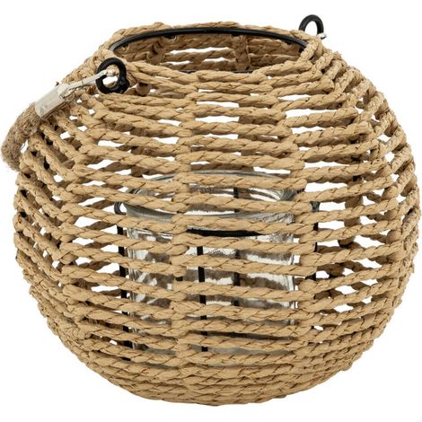 Lanterne Ronde Déco "Maty" 18cm Naturel (1/3)