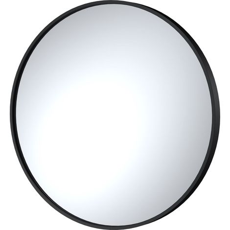 Round 800 x 800mm Black Frame Recessed Mirror