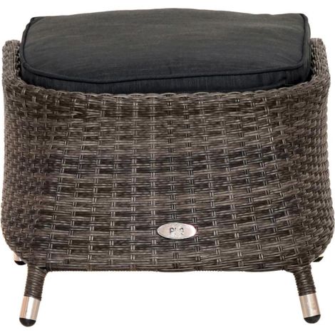Fußhocker "Rocking", Alu-Gest. mit Geflecht, grau-braun mel.