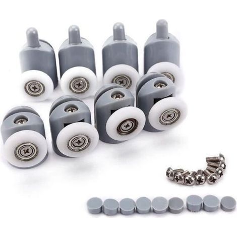 8x verstellbare Doppelrollen-Lenkrolle für Badezimmer-Duschtür, 23 mm (1/3)