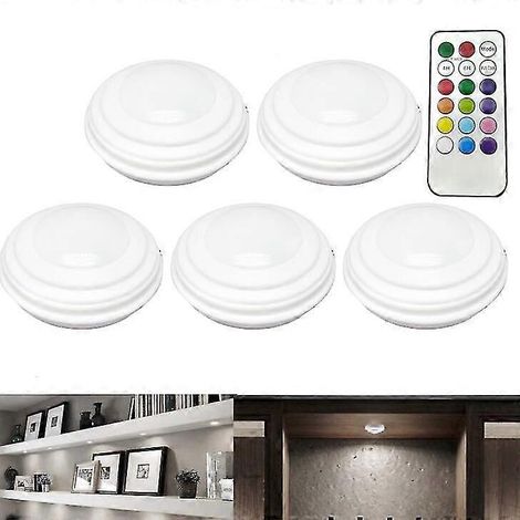 Veilleuse LED sans fil 5X avec télécommande, 12 couleurs, pour armoire ou placard (1/4)