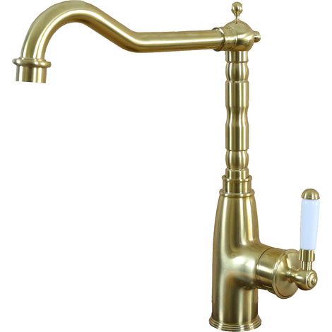 Essebagno Mitigeur évier rétro Leeds or brossé