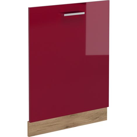 Tapa del lavavajillas R-Line, Rojo Burdeos alto brillo, 60 cm sin encimera, Vicco (1/4)