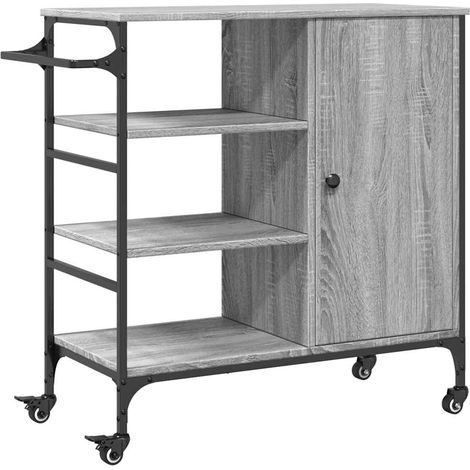 Maison Exclusive - Carrello da Cucina Grigio Sonoma 87,5x38,5x84,5 cm Multistrato