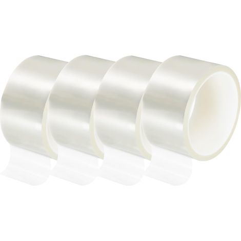 4 Rouleaux 50mm x 33m Ruban Résistant à la Chaleur, Bande Chauffant en PET pour Sublimation de Transfert sans Résidu Résistant à Haute Température pour Masquage, Transparent (1/5)