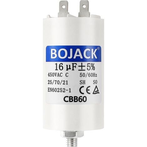 CBB60 16uF 450V Condensateur de Démarrage moteur de Moteur pour Pompe de Piscine 16µF 450 Volt 40x70MM Connecteur M8 50/60Hz (1/5)