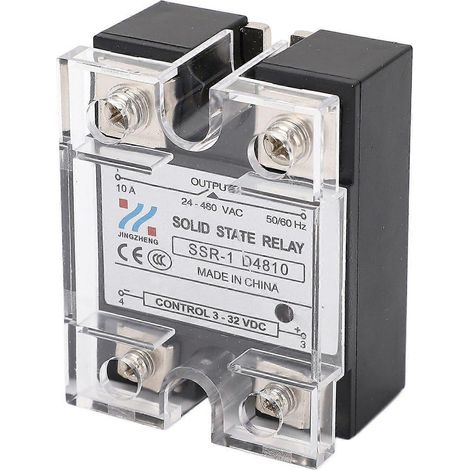 10-A-Halbleiterrelais (SSR) für Gleichstromsteuerung, Wechselstrombetrieb, Lastspannung 24–480 V AC