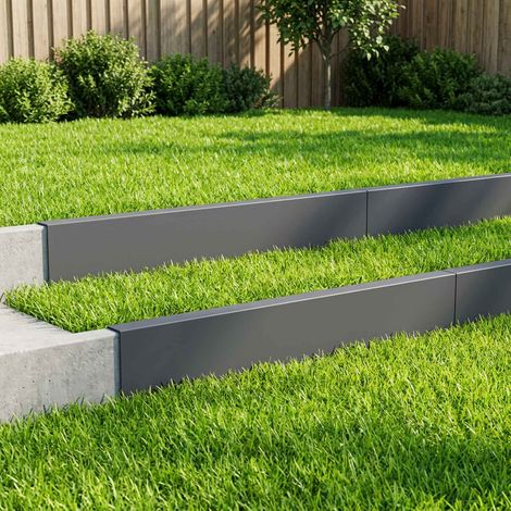 vidaXL Perfil de cobertura para jardín 10 uds. 100 x 5 x 15 cm Acero (1/5)
