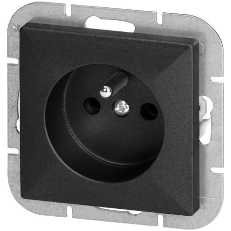 Prise Encastrée 2P+T 16A 250V - Noir - SILUMEN (1/3)
