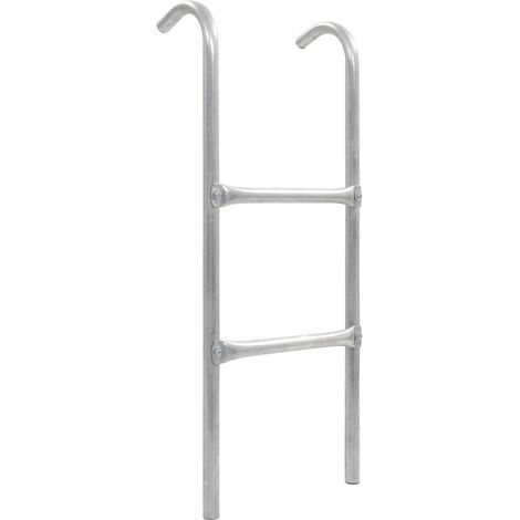 vidaXL Échelle de trampoline à 2 marches Acier Argenté 72 cm (Convient pour une Hauteur de 65 cm) (1/5)