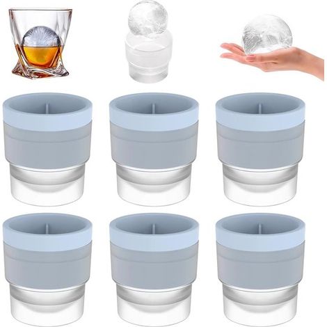 6 pièces - Grille à glace - Moule à glaçons - Moule à boules de glace - Petit moule en silicone - Moule pour hockey sur glace domestique - Bleu (1/5)