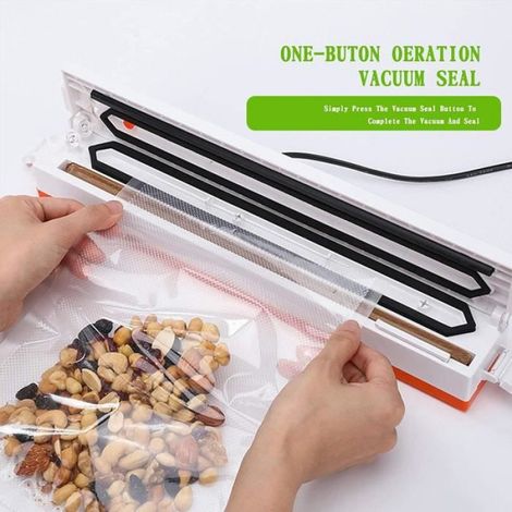Machine Sous Vide - Fonction Double Mode Sec Et Humide - Pour Conservation Alimentaire - 10 Sacs Inclus - Compacte Et Portable (1/4)