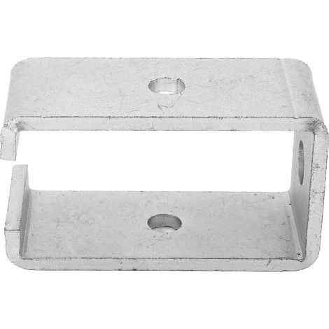 Support de suspension pour rail en acier argenté, patère intermédiaire renforcée, accessoire de fixation pour tringle coulissante, robuste et durable. (1/5)