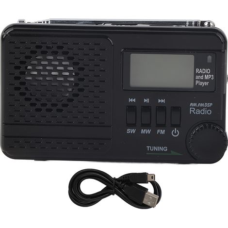Lecteur MP3 Portable Multifonction avec Radio FM/MW, Haut-parleur Intégré et Entrées USB/TF (1/5)