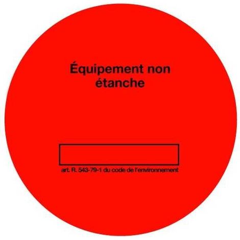 Plombservice – Rouleau contrôle d'étanchéité – 100 étiquettes rouge – Pour climatisation et installation frigorifique – Fluide frigorigène