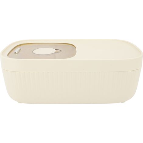 Bac à riz avec doseur intégré, couvercle transparent, gradué, en plastique blanc, pour riz et farine, 5 kg, 13 cm. (1/5)