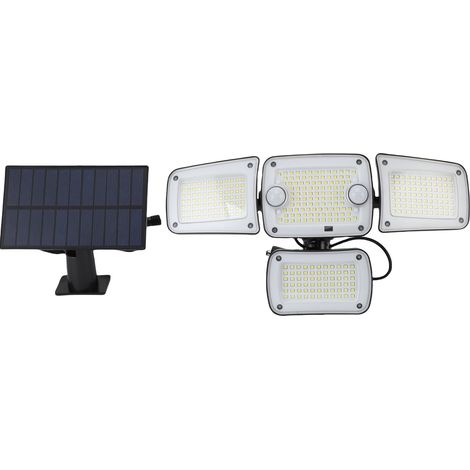 Projecteur solaire d'extérieur avec détecteur de mouvement, étanche IP65, grand angle de 270°, fixation murale, 3 modes d'éclairage pour jardin et terrasse. (1/5)