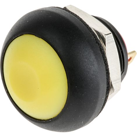 Bouton-poussoir, Momentané, LED Jaune, 100 mA (50 V c.c.), 125 mA (125 V c.a.), 200 mA (250 V c.a.), 200 mA ( Prix pour 1 ) (1/2)