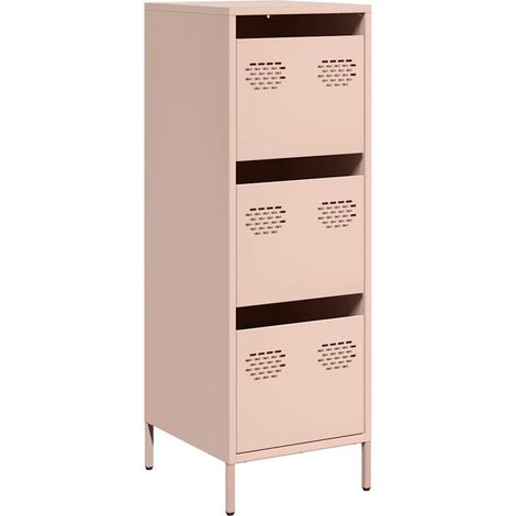 Maison La Vie - Buffet haut pour salon - Meuble de rangement rose 39x35x103,5 cm acier bu1526