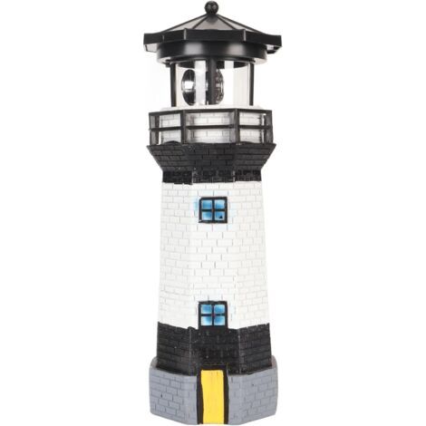 BUNTHAUS Dekorativer Solar-Leuchtturm, LED-Solar-Leuchtturmlampe, Dekorationslampe, Ornament für Garten im Freien, Terrasse, Balkon, Rasen (schwarz) (1/4)