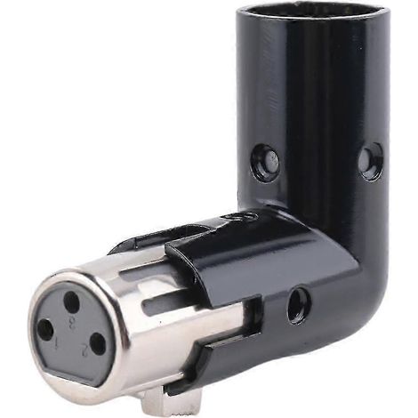 Un adaptateur XLR coudé rotatif, un adaptateur métallique à double connecteur mâle et femelle de type L, avec 4 positions d'angle réglables. (1/5)
