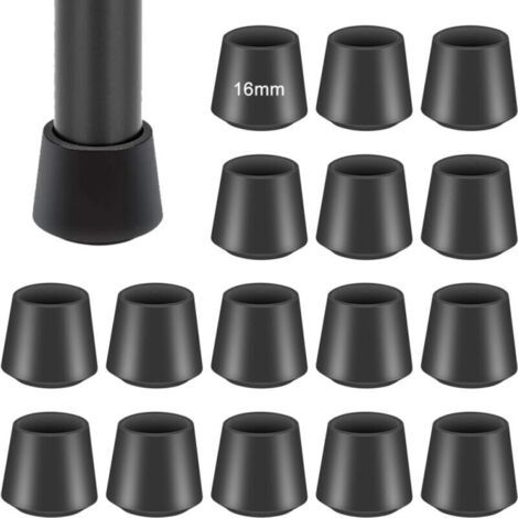 16 tapas redondas externas reforzadas, 16 mm de diámetro, protectores para patas de sillas (1/5)