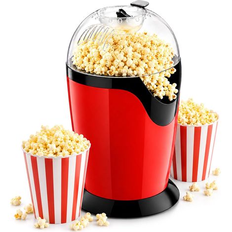 Machine à pop-corn : Machine à pop-corn à air chaud 1200 W, machine à pop-corn faite maison, saine et sans huile, 2 minutes rapide, soirée cinéma, anniversaire d'enfant (1/5)