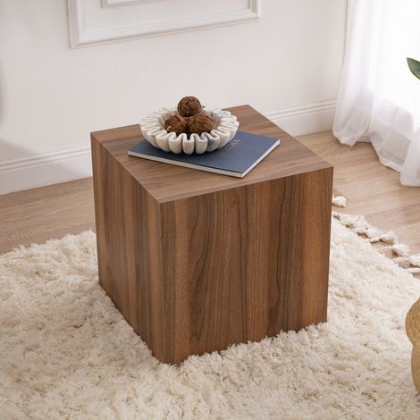 Modern Beistelltisch Cube Square Walnussoptik - 45x45x50 cm