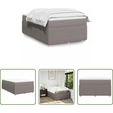 Matelas à ressorts ensachés - Sommier à lattes de lit avec matelas taupe 120x190 cm tissu (1/5)