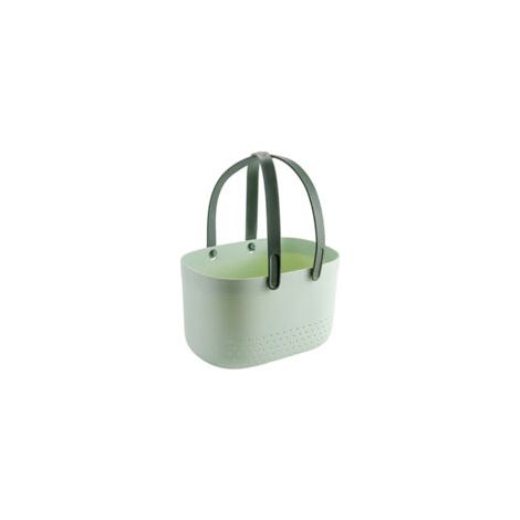 Panier de douche / panier de toilette portable – Grand format – Vert – Avec trous de ventilation (1/5)