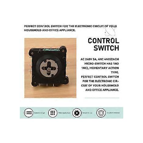 2 Stück AC 240V 5A 4NO 4NC Momentary Joystick-Schalter mit 2,5mm Befestigungsgewinde (1/5)